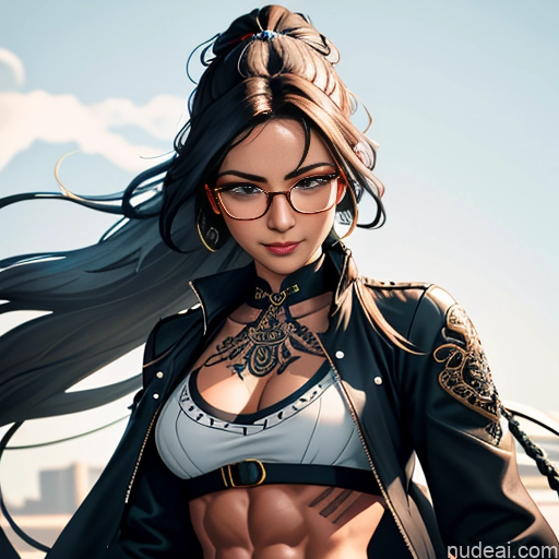 related ai porn images free for Soft Anime Short Long Hair Brunette 20s Steampunk Shirt Jeans Jacket Gloves Gold Jewelry Glasses Tattoos Abs Front View Bar Happy