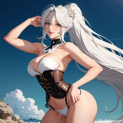 related ai porn images free for White Hair 20s One Big Ass Big Hips Perfect Body Long Hair Ahegao Happy Braided Corset Bending Over Back View