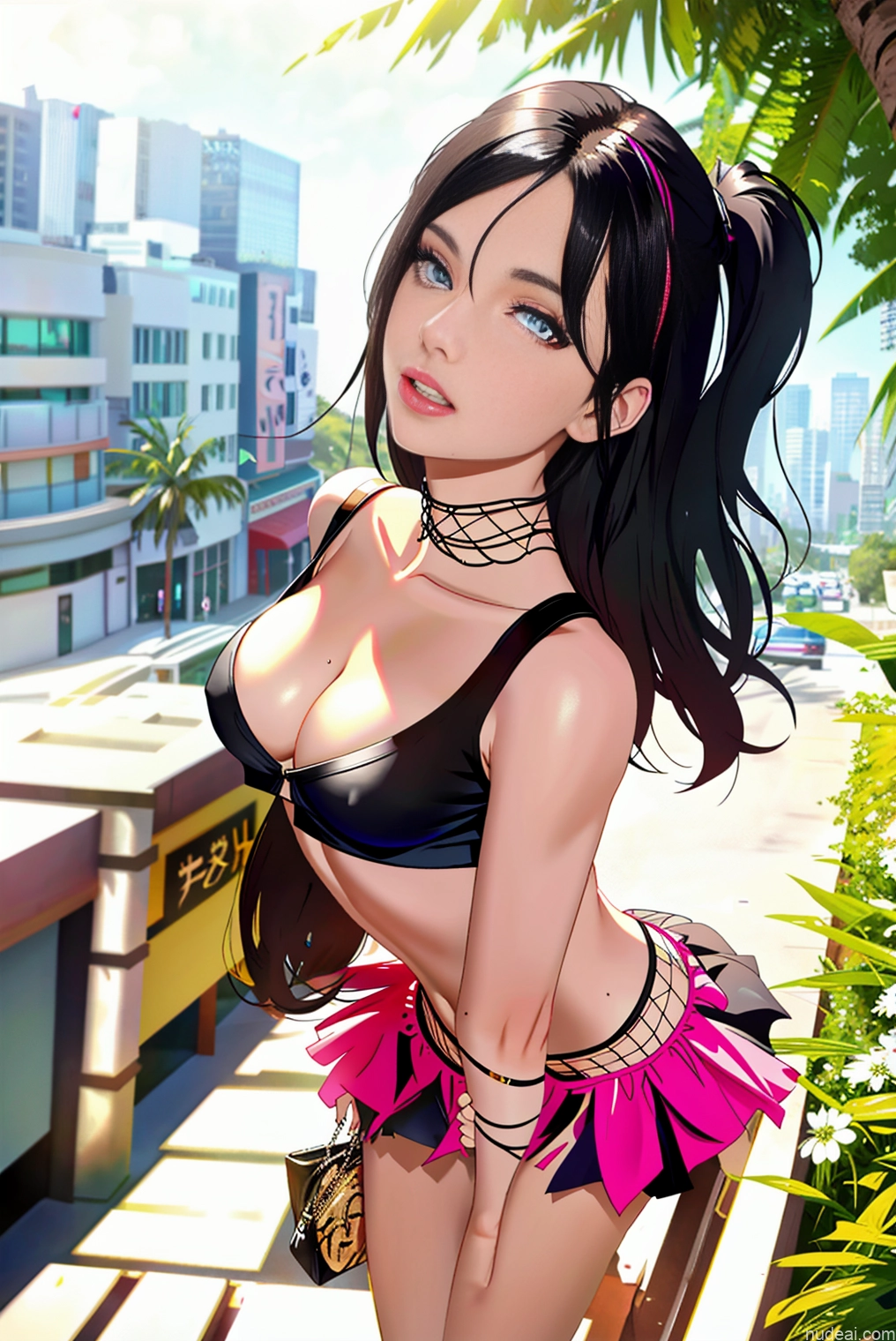 Small Tits Small Ass Skinny 18 Skin Detail (beta) Mall Front View Cheerleader Crop Top Fishnet Micro Skirt Partially Nude Detailed Asian Black Hair Woman Topless Two Bra Pull Down