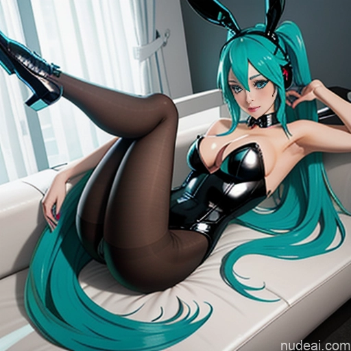 Woman One Playboy Bunny Woman Hatsune Miku Latex Pantyhose