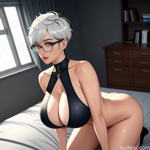 related ai porn images free for Woman Milf One Huge Boobs Busty Glasses Big Ass Thick Short Hair 30s 40s Seductive White Hair Black Hair Blonde Straight Messy 3d Crisp Anime Bedroom Kitchen Front View Side View Spreading Legs On Back Straddling Nude Lingerie