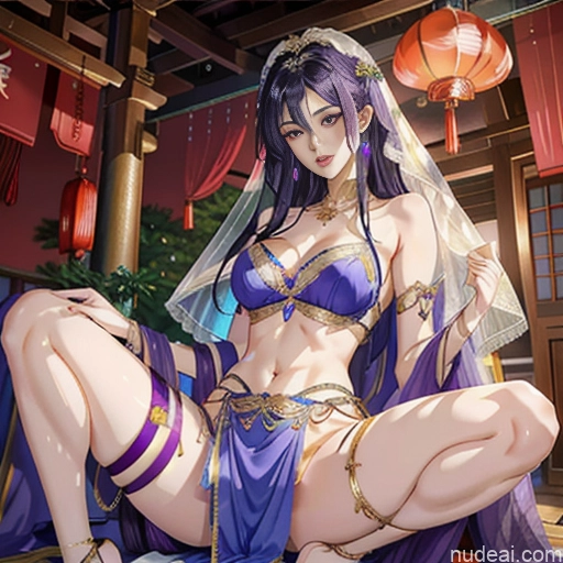Two Human SexToy 18 Ahegao Purple Hair Japanese Pixie Bedroom Scissors Pose China Goddess Fashion