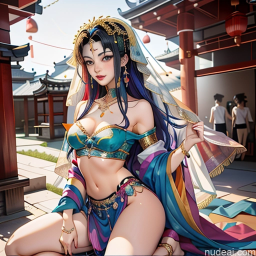 Two Human SexToy 18 Ahegao Rainbow Haired Girl Messy Japanese China Goddess Fashion Unpants