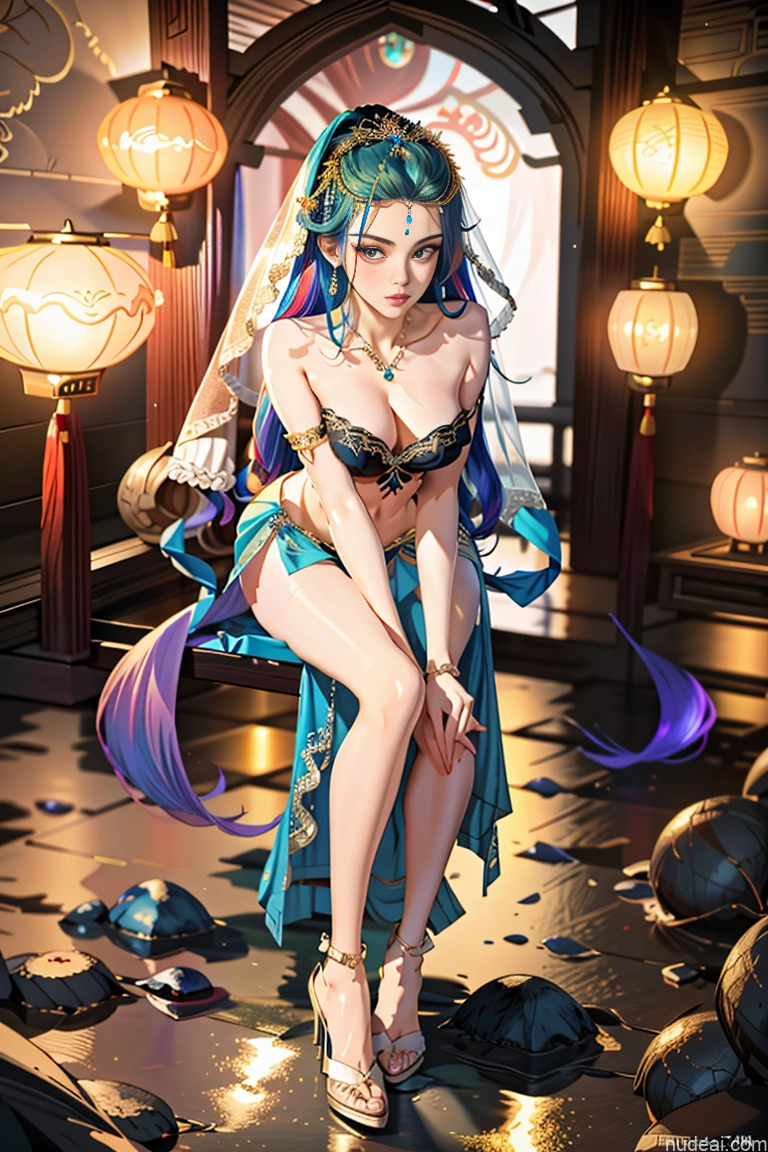 Miss Universe Model 18 Rainbow Haired Girl Pixie Soinegemshadow No Panties? Two Ahegao China Goddess Fashion Undressing Bra