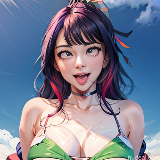 Miss Universe Model Human SexToy 18 Rainbow Haired Girl Slicked Japanese Bedroom POV Focus Sex Cumshot Ahegao (smile) Center Opening Cross-Laced Bikini (Swiftsure Style) Guided Breast Grab