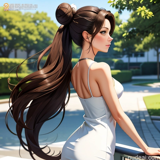 related ai porn images free for One Sorority Skinny Small Tits Big Ass 20s Brunette Hair Bun White Soft Anime Teacher Dress Side View