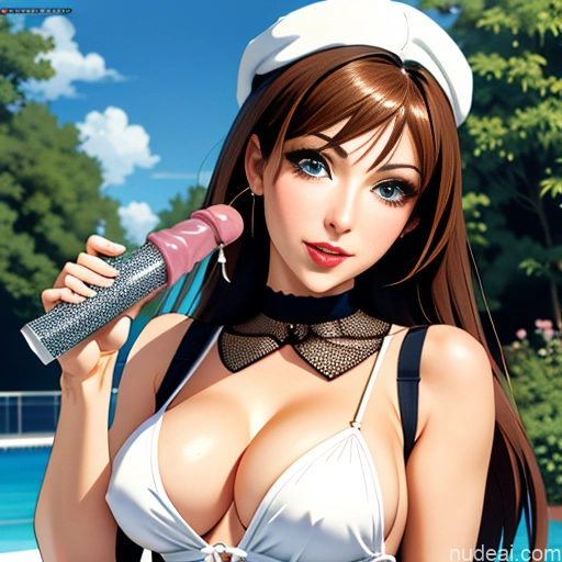 One Milf White Brunette Straight Soft Anime Fishnet Dress Licking-nipple Handjob