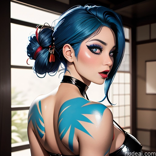 related ai porn images free for Ahegao Orgasm Soft Anime Warm Anime Bodypaint Bright Lighting Japanese Blue Hair Party Back View