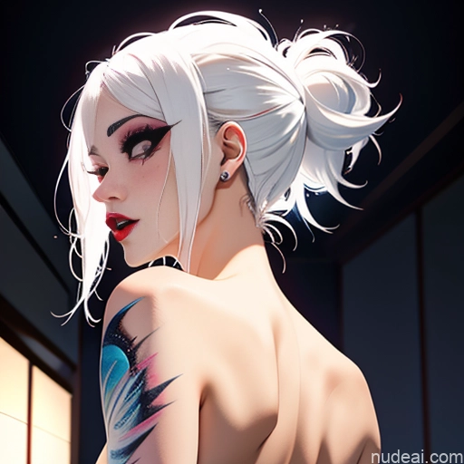 related ai porn images free for Ahegao Orgasm Soft Anime Bodypaint Bright Lighting Japanese Party Back View White Hair Nude