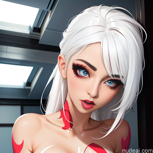 related ai porn images free for Ahegao Orgasm Soft Anime Bodypaint Bright Lighting Japanese Party White Hair Nude Front View