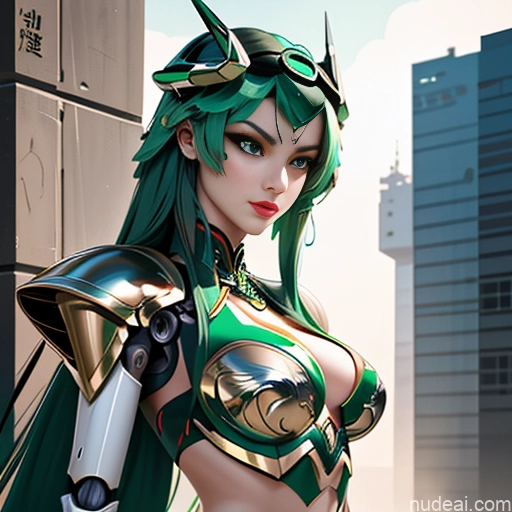 related ai porn images free for MuQingQing Nude Futuristicbot V1 REN: A-Mecha Musume A素体机娘 Green Hair