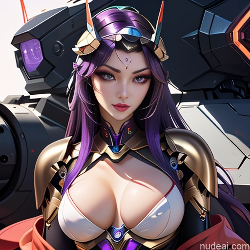 MuQingQing Nude Futuristicbot V1 REN: A-Mecha Musume A素体机娘 Purple Hair