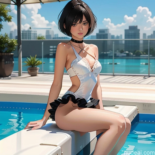 related ai porn images free for One 18 Skinny Small Tits Small Ass Short Short Hair Brunette Pixie White Choker Better Swimwear Beach Tutu Pose 不小心摔倒 Fallen_down Pool