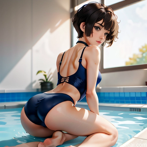 One Sorority Skinny Small Tits Small Ass Short Short Hair 18 Brunette Pixie White Soft Anime Pool Choker Gymnast Outfit After Shower Pose 不小心摔倒 Fallen_down