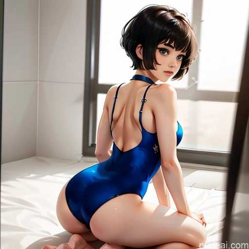 One Sorority Skinny Small Tits Small Ass Short Short Hair 18 Brunette Pixie White Soft Anime Choker Gymnast Outfit After Shower Pose 不小心摔倒 Fallen_down