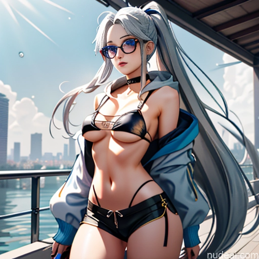 related ai porn images free for Woman One Skinny Long Hair Glasses Cropped Hoodie Underboob Micro Shorts 20s Seductive White Hair Bangs Straight White Soft Anime Tokyo Choker Thigh Socks Goth Gals V1 Whale Tail (Clothing) Crisp Anime