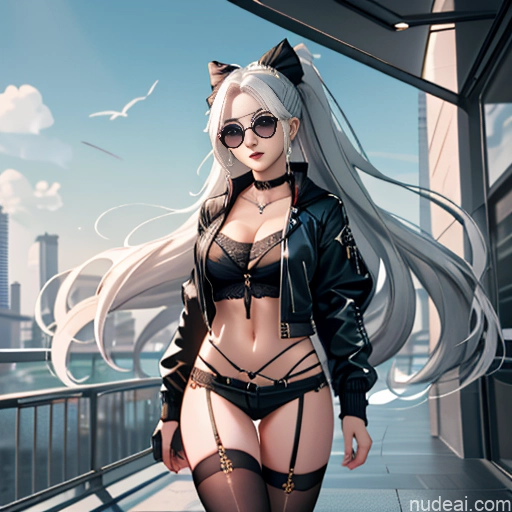 related ai porn images free for Woman One Skinny Long Hair Glasses Micro Shorts 20s Seductive White Hair Bangs Straight White Soft Anime Tokyo Choker Thigh Socks Goth Gals V1 Whale Tail (Clothing) Crisp Anime Crop Top Jacket