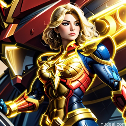 ai nude image of pics of Captain Marvel Busty Abs Front View Woman Neon Lights Clothes: Yellow Bodybuilder SuperMecha: A-Mecha Musume A素体机娘