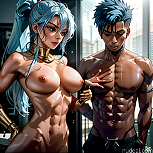 dunkle Haut verführerisch weicher Anime nackt ägyptisch Hentai-Brustgriff (Sexpo
