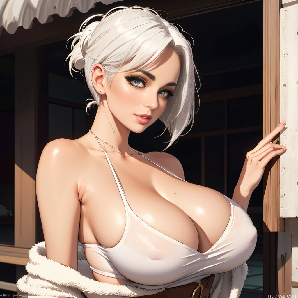 ai nude image of pics of Woman Milf One Huge Boobs Perfect Boobs Beautiful Thick Short Hair 50s Seductive Blonde White Hair Ponytail Soft + Warm Skin Detail (beta) Jeans Pokies Huge Sagging Breasts Jeans Undone Jewelry Lake Veranda Tank Top Western Hat