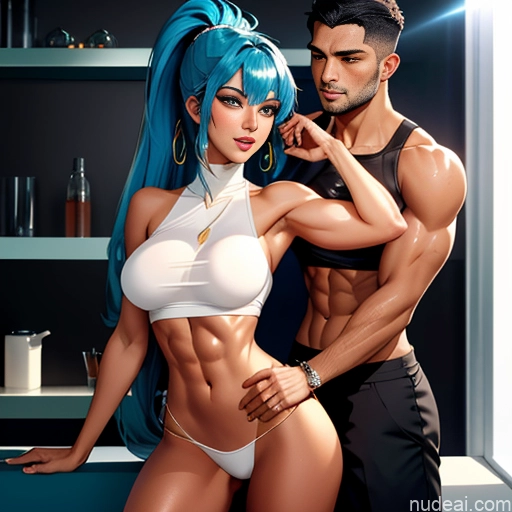 related ai porn images free for Perfect Boobs Perfect Body Oiled Body 20s Seductive Blue Hair Ponytail Bangs Middle Eastern Soft Anime Bedroom On Back Cumshot Gold Jewelry Dark Lighting Detailed Nude Ahegao Woman + Man Busty Dark Skin Two Against Glass Sex