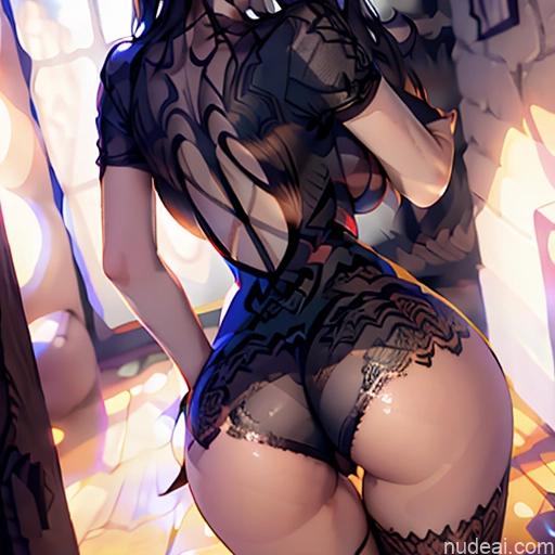 ai nude image of pics of Shiny Bimbo Pubic Hair Thick Chubby Big Ass Big Hips Hourglass Perfect Boobs Short Shorts Fishnet Bodysuit Ass Grab From Behind
