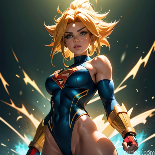 related ai porn images free for Superhero Muscular Busty Abs Powering Up Superheroine Super Saiyan 3 Science Fiction Style Super Saiyan