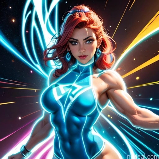 related ai porn images free for Israel Jewish Superhero Bodybuilder Busty Abs Powering Up Heat Vision Regal Neon Lights Clothes: Blue
