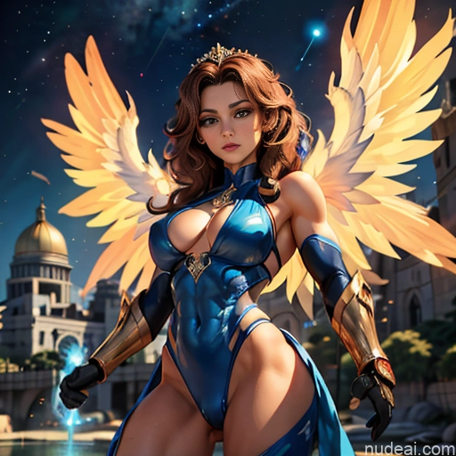 ai nude image of pics of Israel Jewish Superhero Bodybuilder Busty Abs Powering Up Heat Vision Regal Has Wings Muscular Curly